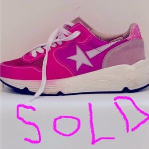 GOLDEN GOOSE RUNNING SOLE SNEAKER SIZE 37 FUSCHIA PINK!